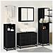 Set di mobili per il bagno 3 pcs Rovere Nero Legno multistrato - Foto miniatura 4
