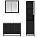 Set di mobili per il bagno 3 pcs Rovere Nero Legno multistrato - Foto miniatura 8