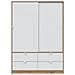 Armadio Camera Da Letto Ponna - Guardaroba 2 Ante 4 Cassetti, 140x200h Cm Marrone Rovere Nodi - Foto miniatura 3