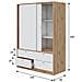 Armadio Camera Da Letto Ponna - Guardaroba 2 Ante 4 Cassetti, 140x200h Cm Marrone Rovere Nodi - Foto miniatura 5