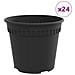 Vaso Rotondo per Fiori 24 pcs Nero Ø 17 x 14 cm Plastica - Foto miniatura 1