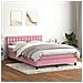 Letto a Molle con Materasso e LED Rosa 160x220 cm in Velluto - Foto miniatura 4