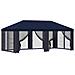Gazebo con pareti laterali 6 x 3 m Blu Poliestere e Acciaio 190 - Foto miniatura 1