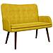 Sofa a Due Posti Giallo 115 x 61 x 87 cm Velluto - Foto miniatura 1