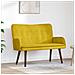 Sofa a Due Posti Giallo 115 x 61 x 87 cm Velluto - Foto miniatura 2