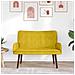 Sofa a Due Posti Giallo 115 x 61 x 87 cm Velluto - Foto miniatura 3
