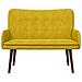 Sofa a Due Posti Giallo 115 x 61 x 87 cm Velluto - Foto miniatura 4