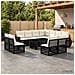 Set Divano da Giardino 12 pz Nero e Bianco Crema polyrattan - Foto miniatura 9