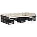 Set Divano da Giardino 11 pz Nero e Bianco Crema polyrattan - Foto miniatura 1