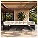 Set Divano da Giardino 11 pz Nero e Bianco Crema polyrattan - Foto miniatura 4