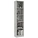 Libreria 5 Ripiani Grigio Cemento 40x24x175cm Legno Multistrato - Foto miniatura 3