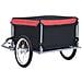 Rimorchio Da Bici Per Il Trasporto Di Merci Nero E Rosso 65 Kg - Foto miniatura 3