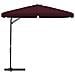 Ombrellone da Esterni con Palo in Acciaio 300 cm Rosso Bordò - Foto miniatura 2