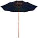 Ombrellone a Due Livelli con Palo in Legno 270 cm Blu - Foto miniatura 2