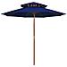 Ombrellone a Due Livelli con Palo in Legno 270 cm Blu - Foto miniatura 1