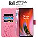 Custodia Compatibile Con Oneplus Nord 2 5g In Rosa Fiore - Coperchio Protettivo In Design Floreale Con Chiusura Magnetica, Funzione Stand E Slot Per Carte - Foto miniatura 3
