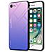 Custodia Compatibile Con Apple Iphone 7 / 7s / 8 / Se 2020 In Rosa - Blu - Coperchio Protettivo Bicolore In Vetro Temperato E Silicone Tpu - Foto miniatura 1