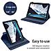 Custodia Per Tablet Compatibile Con Goclever Quantum 3 960 In Blu Scuro - Coperchio Protettivo A 360 Gradi Fatto Di Finta Pelle Con Funzione Di Stand E Banda Elastica - Foto miniatura 5