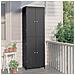 Armadietto Portaoggetti da Giardino Nero 59x40x180cm Polyrattan - Foto miniatura 1
