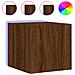 Mobile Tv A Parete Con Luci Led Rovere Marrone 30,5x35x30 Cm - Foto miniatura 2