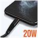 Cavo Da Usb A Lightning Ricarica 20w 3 Metri Per Iphone Ipad, Nero - Foto miniatura 3