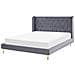 Letto Velluto Forbach 140 X 200 Cm Grigio - Foto miniatura 2
