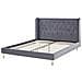 Letto Velluto Forbach 140 X 200 Cm Grigio - Foto miniatura 7