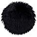 Pouf Lambskin - Nero - Poliestere - 35x35x6,5 Cm - Foto miniatura 1