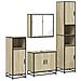 Set Mobili Da Bagno 4 Pz Rovere Sonoma In Legno Multistrato - Foto miniatura 2