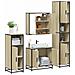 Set Mobili Da Bagno 4 Pz Rovere Sonoma In Legno Multistrato - Foto miniatura 1