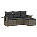 Set Divani Da Giardino 4 Pz Con Cuscini In Polyrattan Grigio - Foto miniatura 2