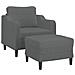 Poltrona con Poggiapiedi Grigio Scuro 60 cm in Tessuto - Foto miniatura 3
