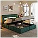 Omaha Letto Nuvola Led Con Cassettiera 160x200cm Velluto Verde - Foto miniatura 3