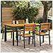 Set da Pranzo da Giardino 5 Pezzi in Legno Solido di Acacia e Metallo - Foto miniatura 2