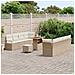 Set Divano da Giardino 11 Pezzi con Cuscini Beige Polyrattan Acacia,  Divano da Giardino 2 Posti con Ripostiglio e Cuscini Beige Polyrattan,  Set da Pranzo da Giardino 3 Pezzi con Cuscini Beige Polyrattan Acacia - Foto miniatura 3