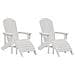 Sedie Adirondack con Poggiapiedi 2 pz Bianche HDPE - Foto miniatura 1