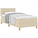Letto con Rete con Materasso Crema 100x200 cm Tessuto - Foto miniatura 1