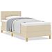 Letto con Rete con Materasso Crema 100x200 cm Tessuto - Foto miniatura 4