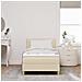 Letto con Rete con Materasso Crema 100x200 cm Tessuto - Foto miniatura 5