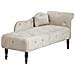 Chaise Longue Versione Destra Ivry Velluto Beige Chiaro - Foto miniatura 3