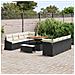 Set Divano da Giardino con cuscino 11 pcs Nero Poly Rattan - Foto miniatura 3
