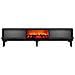 Fyra Porta Tv Con Camino A Led 150cm Grigio Antracite E Nero - Foto miniatura 2