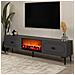 Fyra Porta Tv Con Camino A Led 150cm Grigio Antracite E Nero - Foto miniatura 5