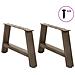 Gambe per Tavolino da Caffè a Forma di A 2 pz 60x(30-31) cm Acciaio - Foto miniatura 3
