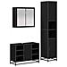 Set di mobili per il bagno 3 pcs Rovere Nero Legno multistrato - Foto miniatura 1