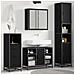 Set di mobili per il bagno 3 pcs Rovere Nero Legno multistrato - Foto miniatura 2
