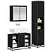 Set di mobili per il bagno 3 pcs Rovere Nero Legno multistrato - Foto miniatura 3