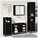 Set di mobili per il bagno 3 pcs Rovere Nero Legno multistrato - Foto miniatura 4