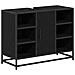 Set di mobili per il bagno 3 pcs Rovere Nero Legno multistrato - Foto miniatura 5