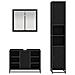 Set di mobili per il bagno 3 pcs Rovere Nero Legno multistrato - Foto miniatura 8